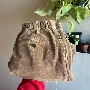 L.L. Bean Corduroy Elastic-Waist Pants in Tan